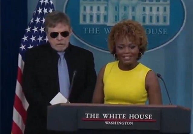 THE CRINGE IS STRONG WITH THIS ONE: Lefty Actor Mark Hamill Shows up at White House Press Briefing to Praise Biden (VIDEO) | The Gateway Pundit